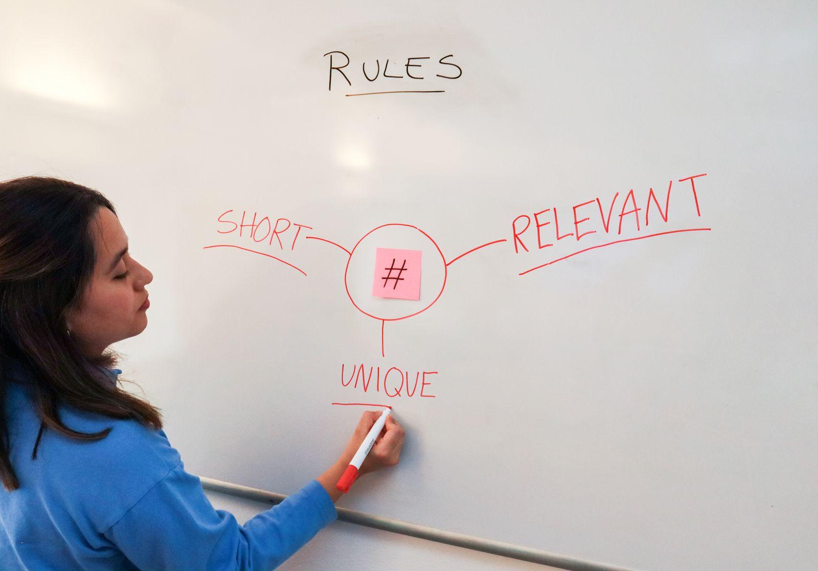 Woman drawing a diagram on a whiteboard