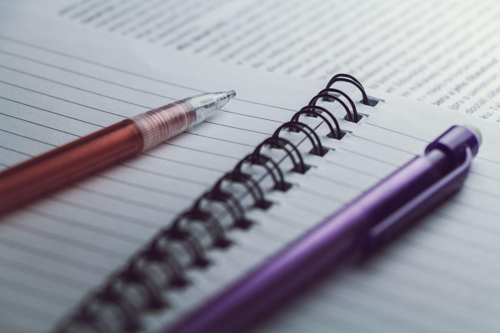 Spiral notepad with two pens
